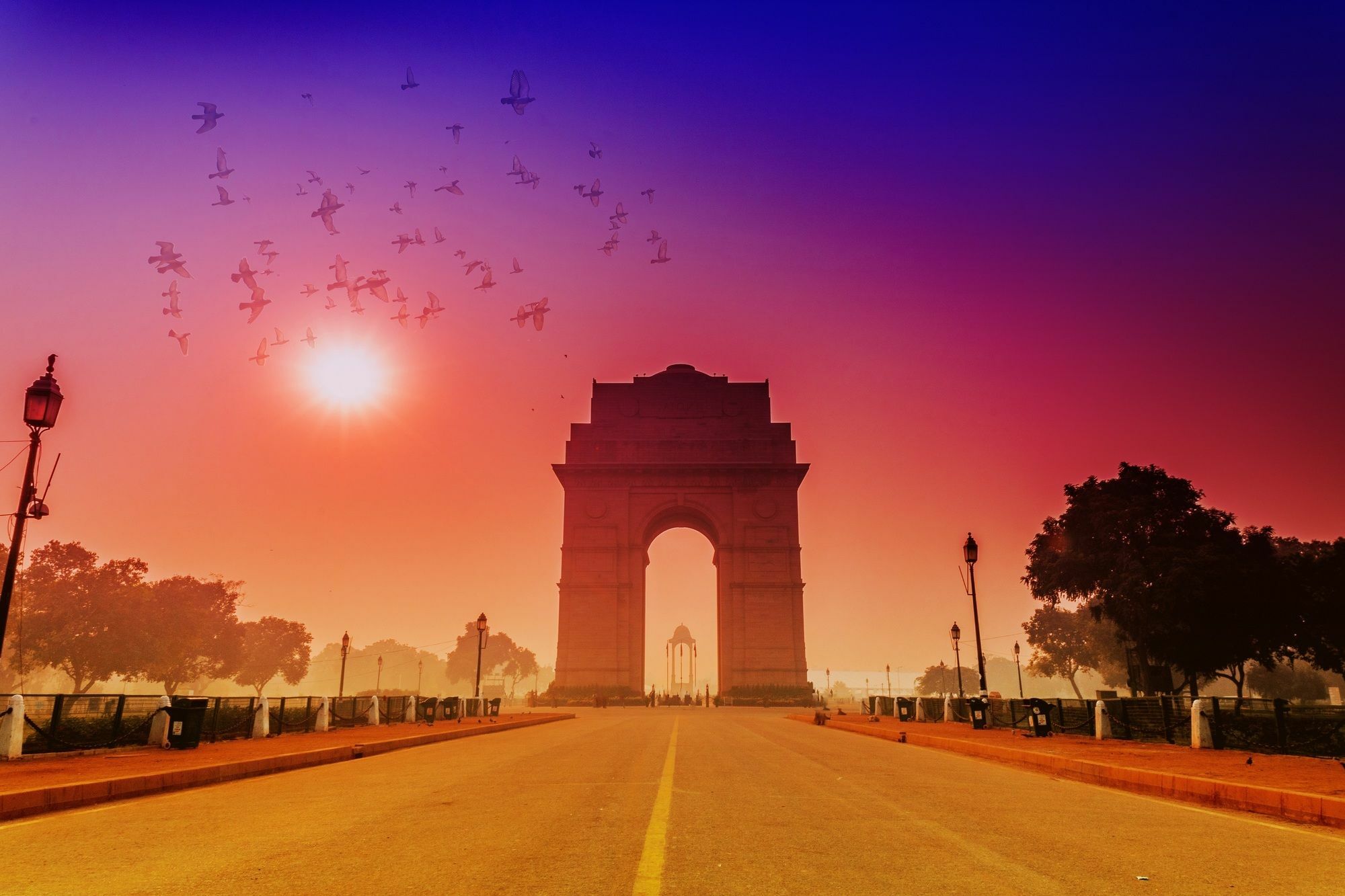 Aloft New Delhi Aerocity Ngoại thất bức ảnh India Gate at sunset